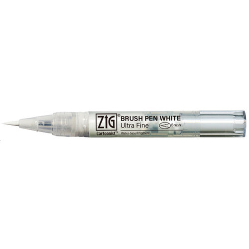 ZIG Cartoonist Brush Pen White Ultra Fine – MJPens